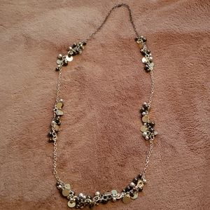 Gorgeous silver disc necklace w/black beads
